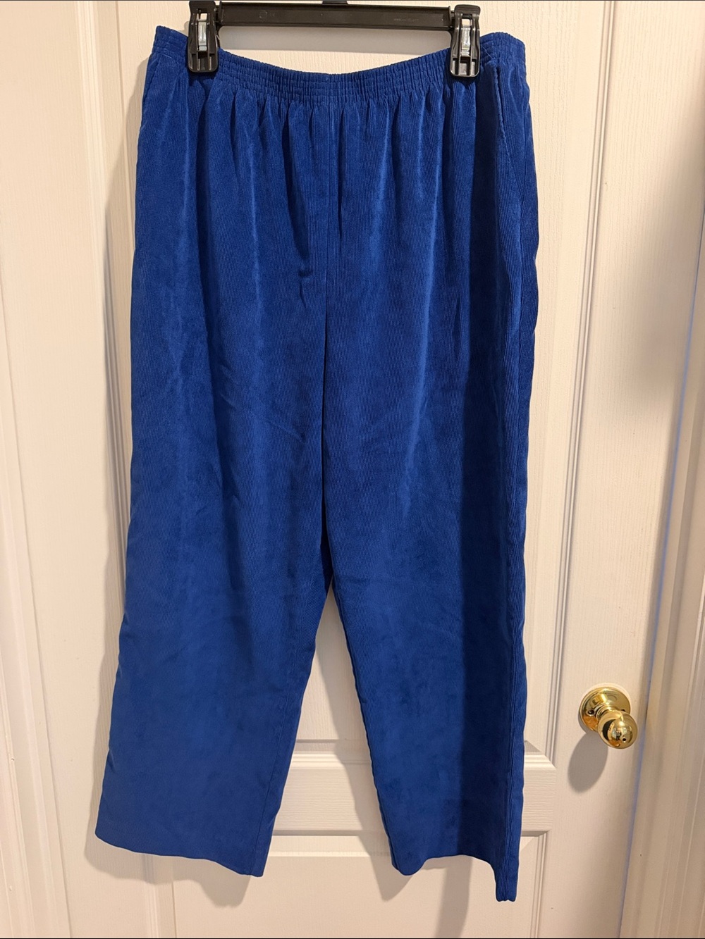 Alfred Dunner Navy Blue Ribbed Velour Pants